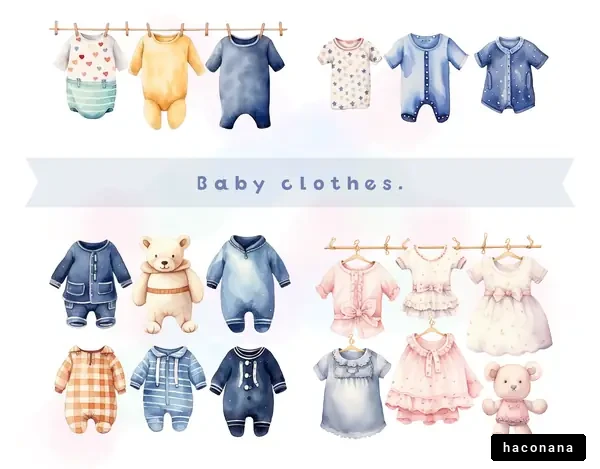 赤ちゃんのかわいい衣類イラストセット