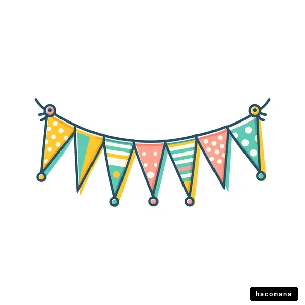 カラフルなガーランドのイラスト