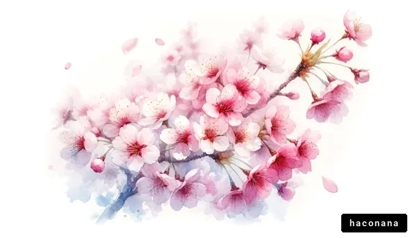 桜の美しい水彩画
