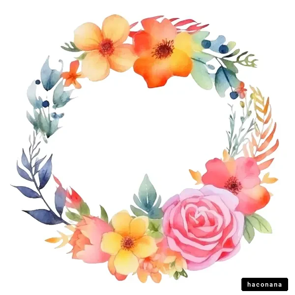 カラフルな花のフレーム