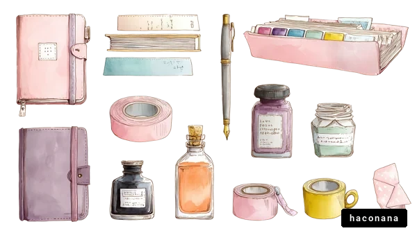 カラフルな文房具と小物