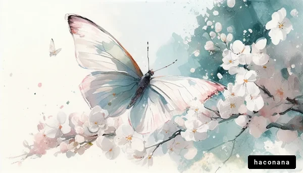 桜と蝶の美しい風景