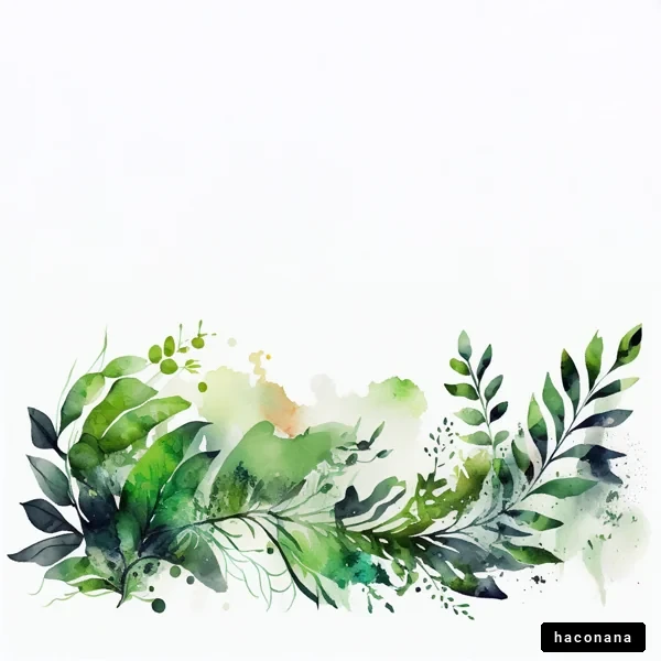 緑の水彩風植物デザイン