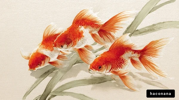 金魚が泳ぐ美しい風景