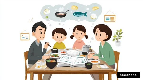 家族の楽しい食事風景