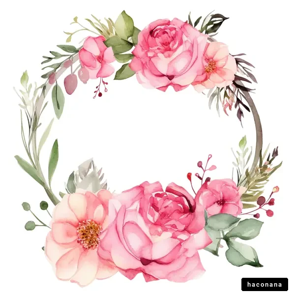 美しい花の水彩画フレーム
