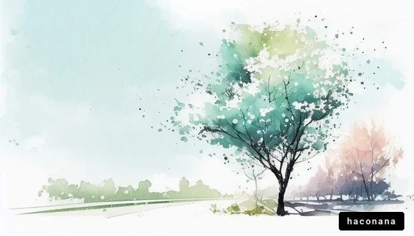 美しい水彩画の木々