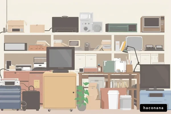 多様な電子機器が並ぶ部屋