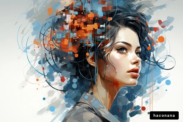 デジタルアートの女性像