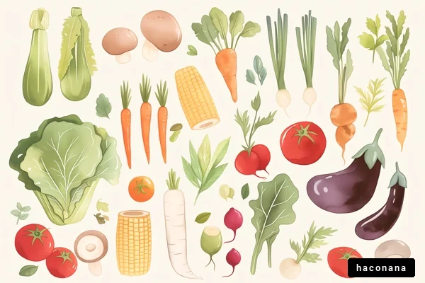色とりどりの野菜のイラスト