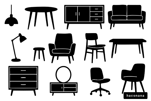 北欧家具のシルエットイラスト集