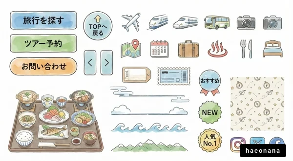 旅行関連イラストセット