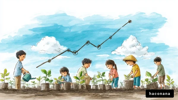 子供たちの植え付け活動