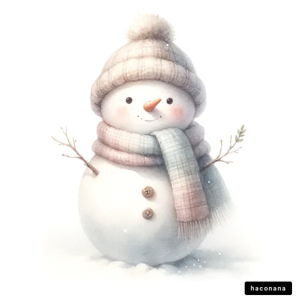 可愛い雪だるまのイラスト