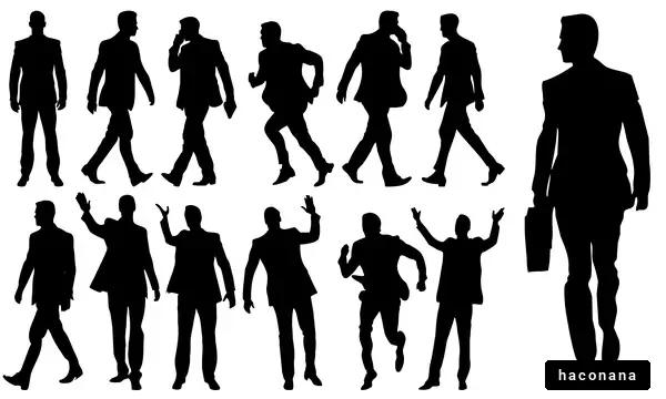 ビジネスシーンのシルエット