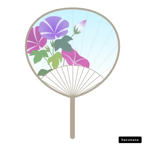 朝顔が描いてあるうちわ