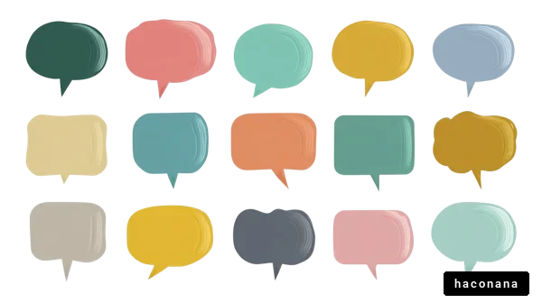 カラフルな吹き出しのセット