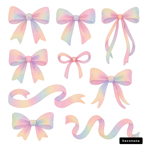 カラフルなリボンのイラスト