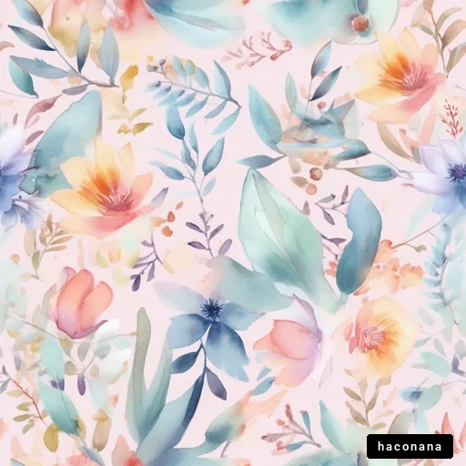 春の花々の水彩画