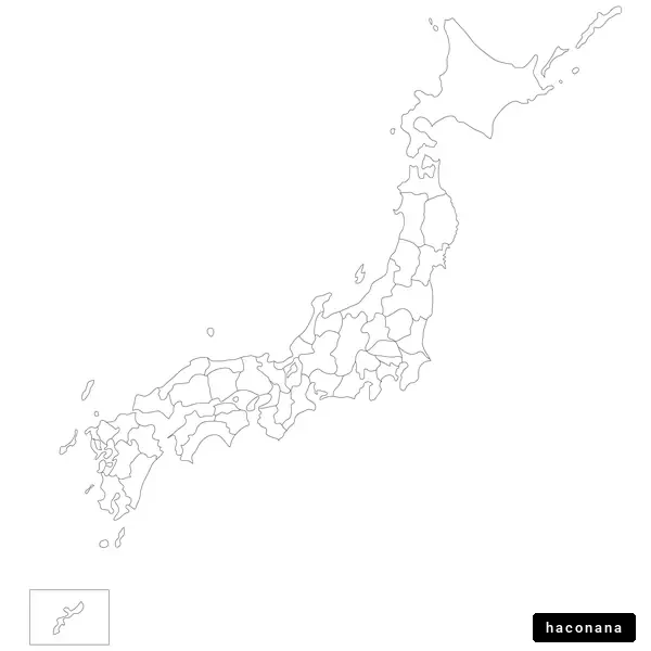 日本の地図のシンプルな輪郭