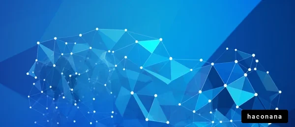 青いポリゴンの抽象アート