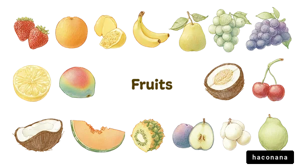 さまざまな果物のイラスト