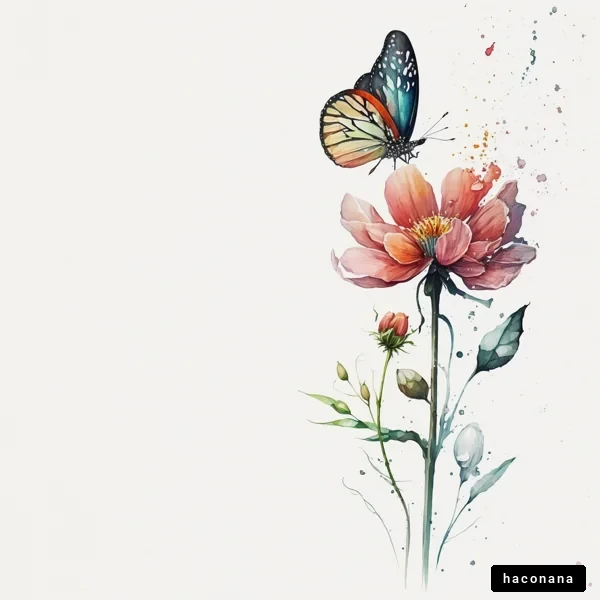 色とりどりの花と蝶