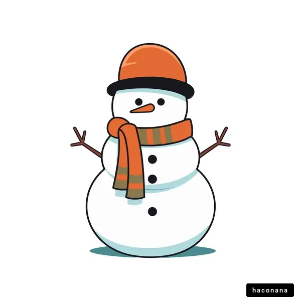 かわいい雪だるまのイラスト
