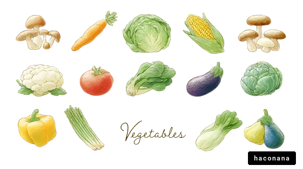 カラフルな野菜のイラスト