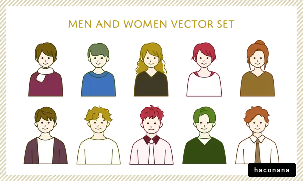 男女のベクターキャラクター