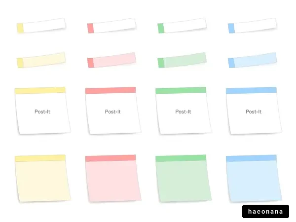 カラフルな付箋のセット