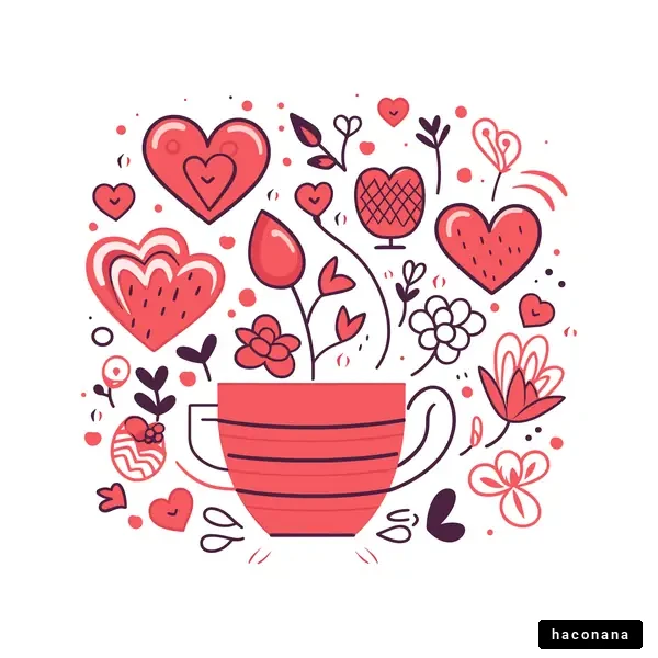 ハートと花の装飾