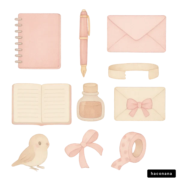 可愛い文房具のイラスト