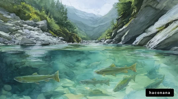 清流で泳ぐ魚たち