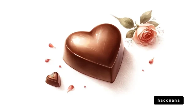 ハート型チョコレートとバラ