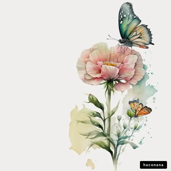 花と蝶の美しいアート