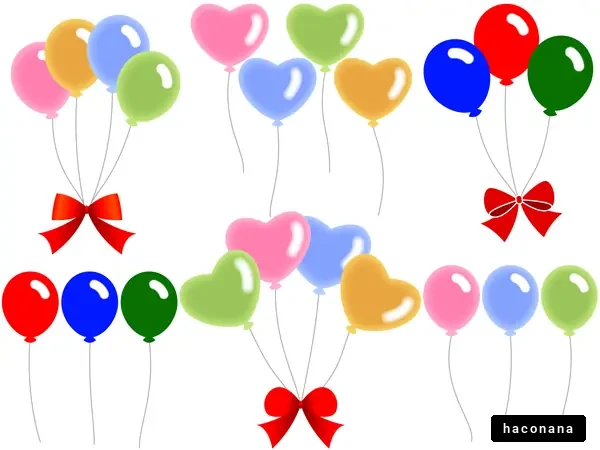 カラフルな風船のイラスト