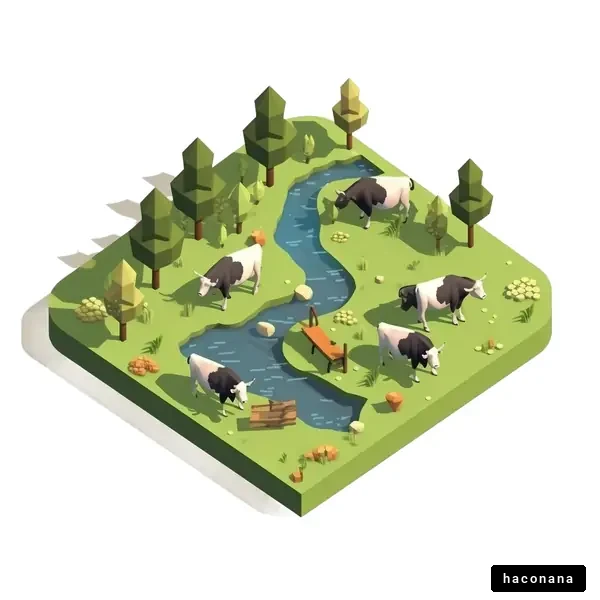 緑豊かな牧場の風景