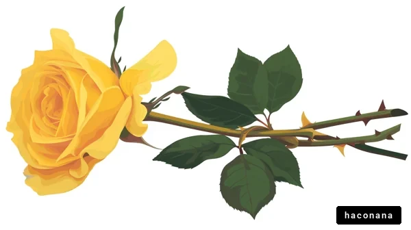黄色いバラのイラスト