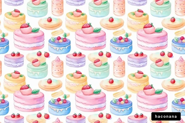 色とりどりのケーキのパターン
