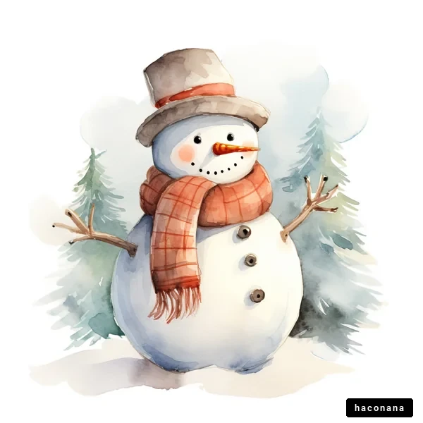 可愛い雪だるまのイラスト