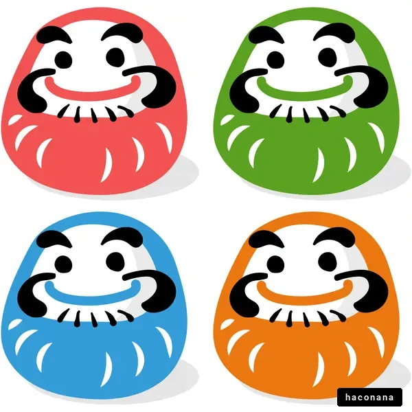 カラフルな達磨のイラスト