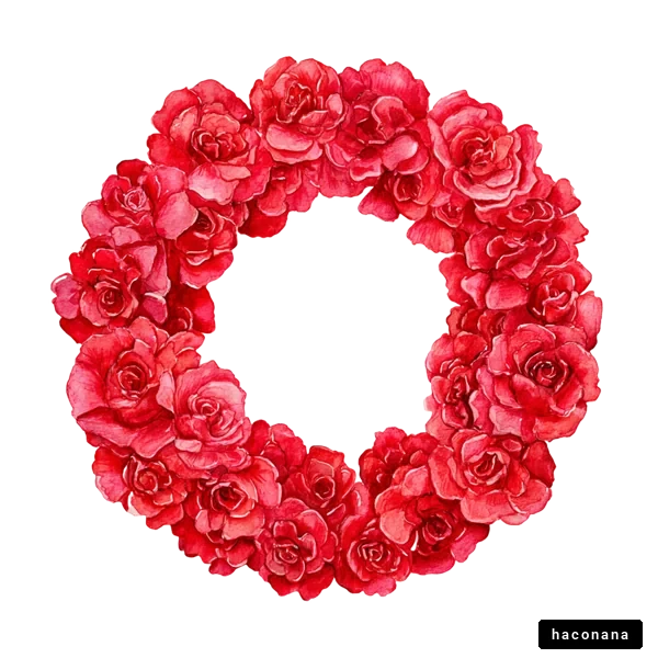 赤い花のリース装飾