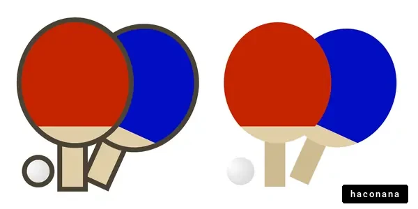 卓球のラケットとボール