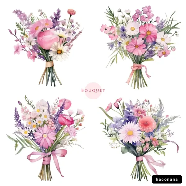 色とりどりの花束