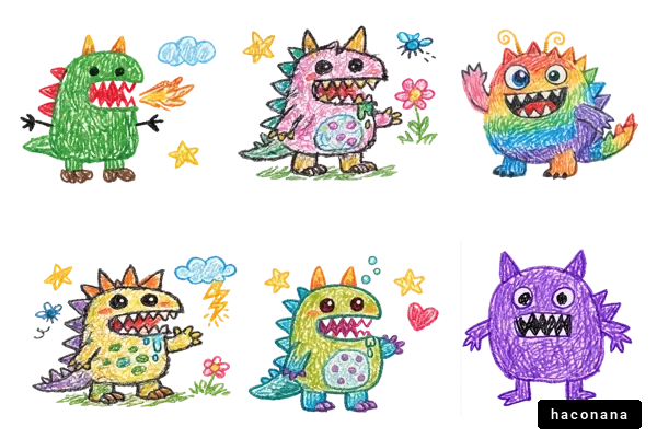 カラフルなモンスターの絵