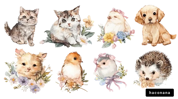 可愛い動物イラスト8種