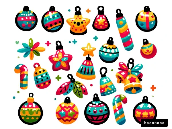 カラフルなクリスマスオーナメント