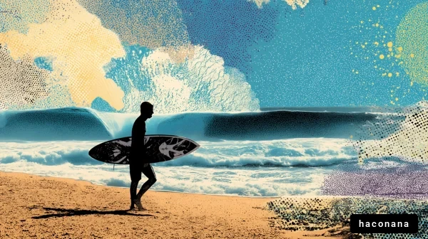 サーフィンを楽しむ海辺の風景