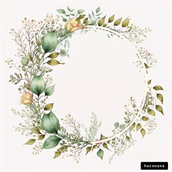 花と葉のフレームデザイン